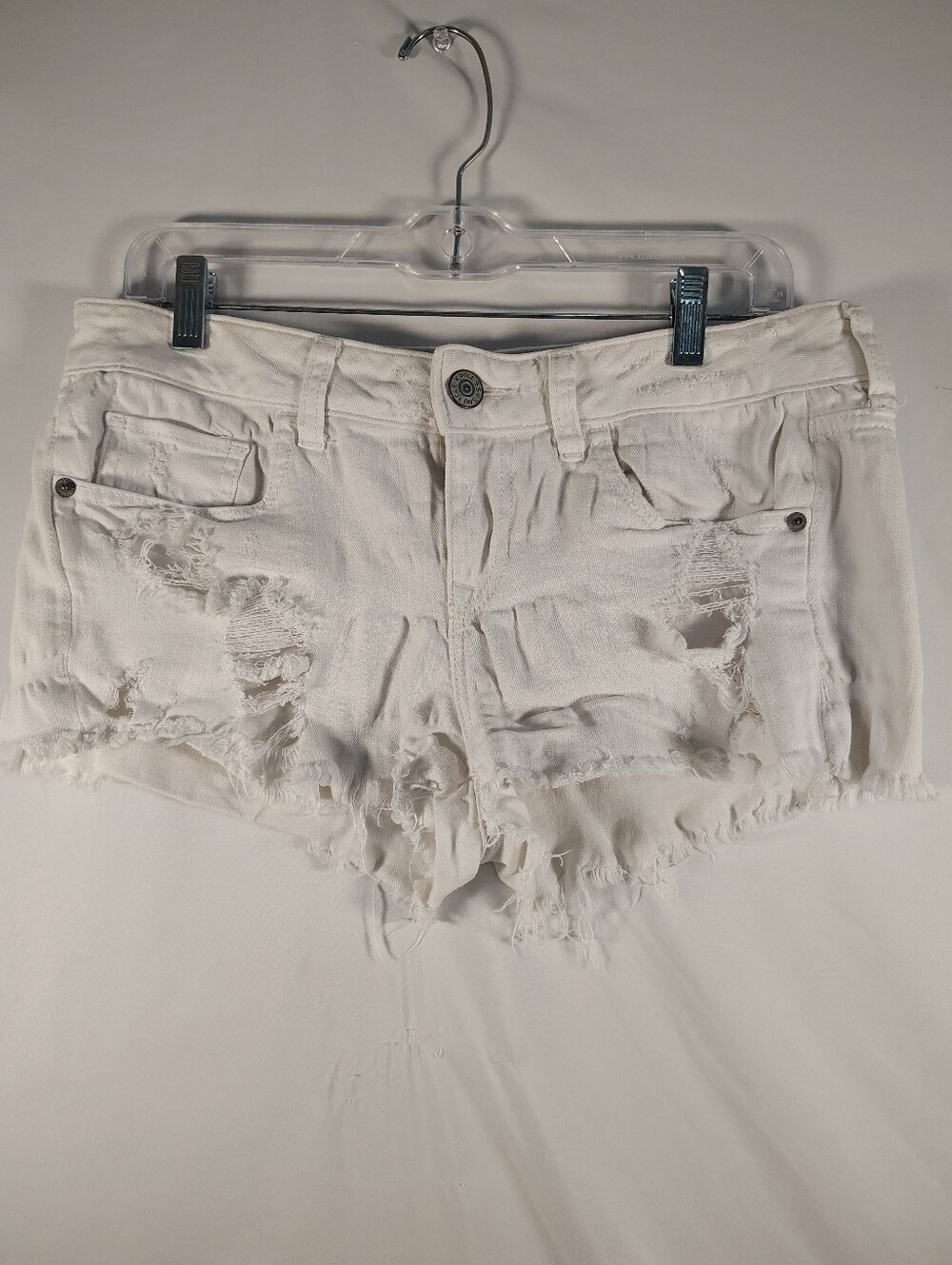 Express White Distressed Denim Cutoff Shorts Women's 8